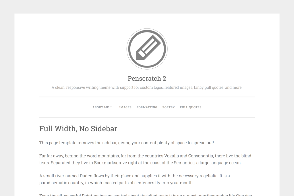 Full-width page template